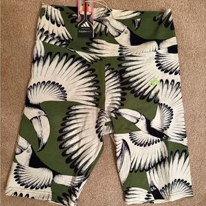 ADIDAS FARM Rio Green Thights Biker Shorts Sz M